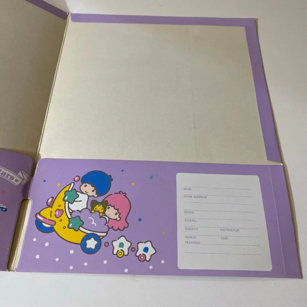 Vintage Sanrio 1990 Folder Little Twin Stars Pocket Portfolio